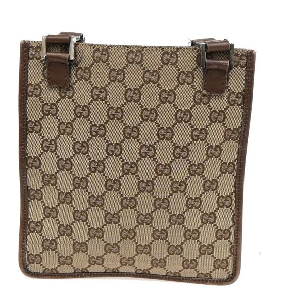 GUCCI Logo GG Pattern Crossbody Shoulder Bag Canvas Leather Brown SHW 02CA568GUC - Picture 5 of 9